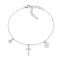 Bracciale Amen Donna Prega, Ama in Argento Zircone BRCRPEBBZ - BRCRPEBBZ